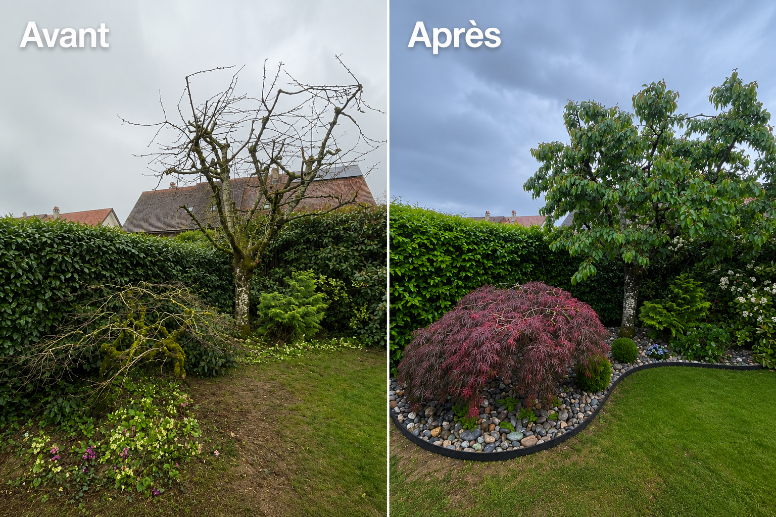 🌿 Transformation de jardin | Avant / Après